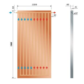 plakans saules kolektors Ensol EM1/V2.0S shēma