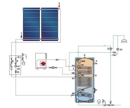 Plakans saules kolektors Ensol ES2V/2.65B shēma 2