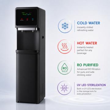 Dzeramā ūdens sagatavošanas un lietošanas iekārta model: BLACK DIAMOND 75 UV-LED (HOT-COLD-RO)