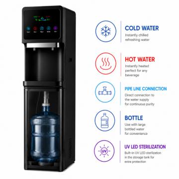 BOTTLE and PIPELINE water dispenser model: BLACK DIAMOND UV-LED (HOT-COLD)