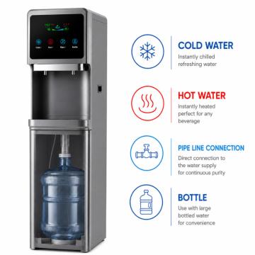 BOTTLE and PIPELINE water dispenser model: GRAPHITE DIAMOND UV-LED (HOT-COLD)