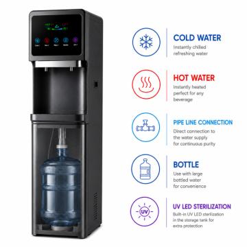 BOTTLE and PIPELINE water dispenser model: GRAPHITE DIAMOND UV-LED (HOT-COLD)