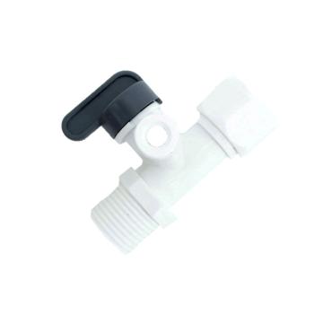 Plastmasas padeves ūdens savienotājs ar vārstu 3/8''F x 3/8'' VALVE x 3/8''M