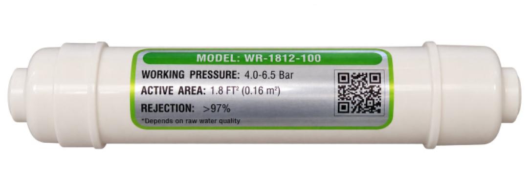 RO membrāna korpusā 100GPD model: WR-1812-100 D=60mm, L=250mm