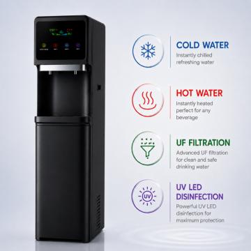 Dzeramā ūdens sagatavošanas un lietošanas iekārta model: BLACK DIAMOND UF UV-LED (HOT-COLD-UF)